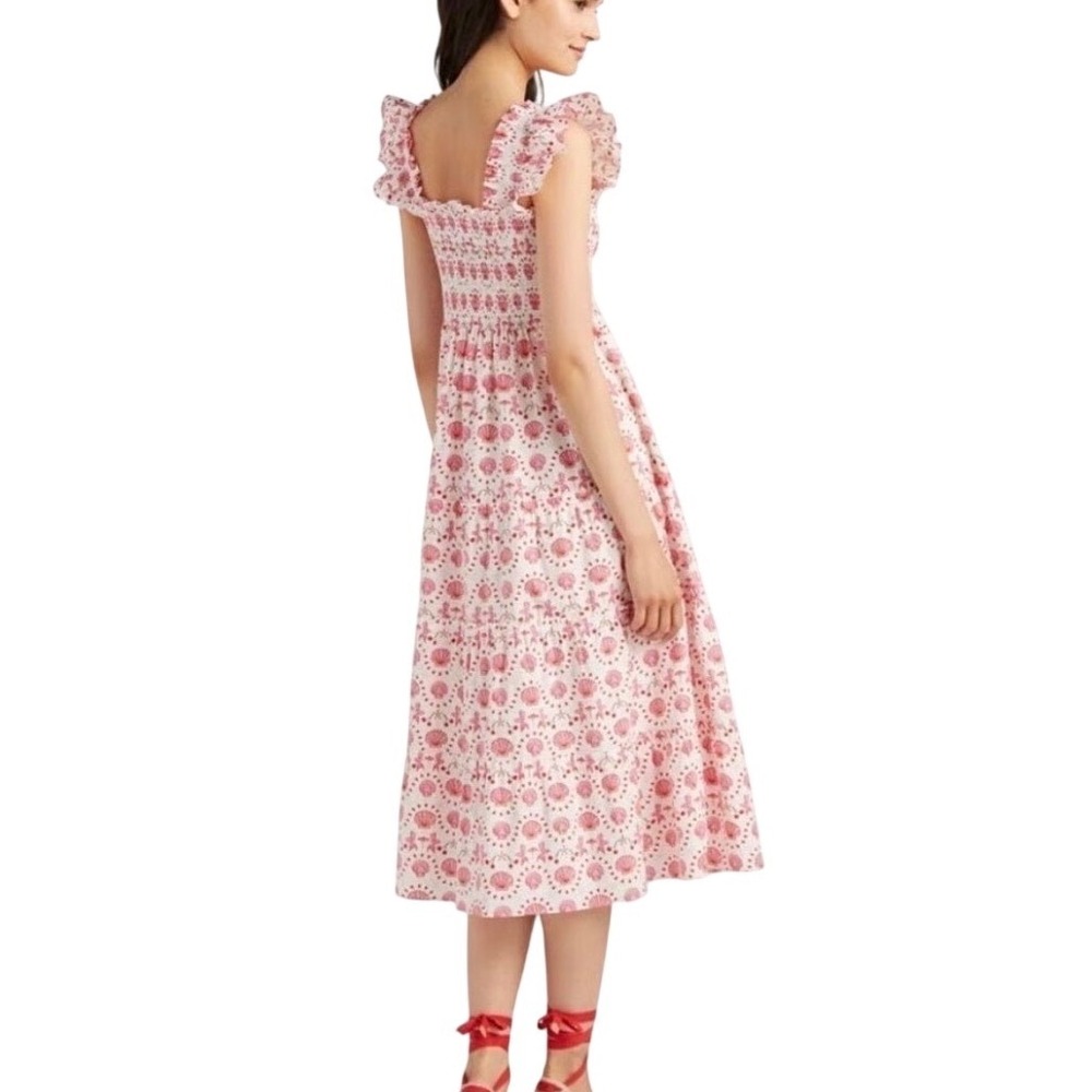 Hill House Home Ellie Nap Dress Womens XXS Pink Seashell Mermaid Print Excellent - Picture 2 of 7